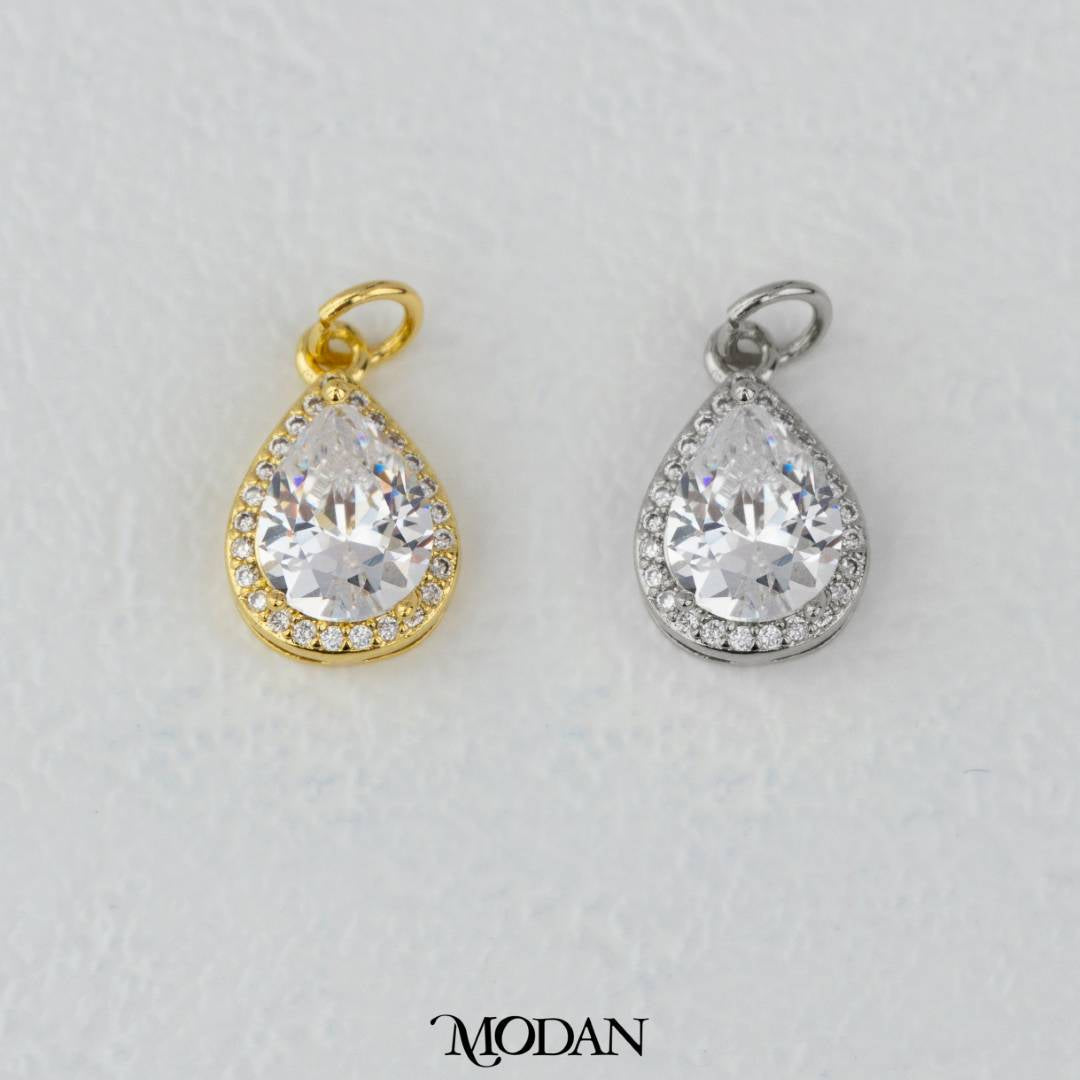 Teardrop Birthstone Pendant DIY Pendant Liontin Bulan Lahir Tetes Air Mata Hypoallergenic Gold Filled