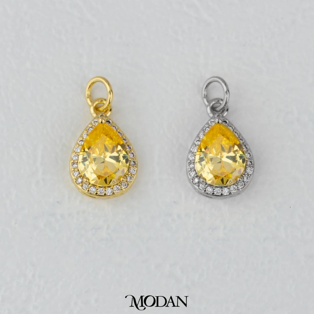 Teardrop Birthstone Pendant DIY Pendant Liontin Bulan Lahir Tetes Air Mata Hypoallergenic Gold Filled