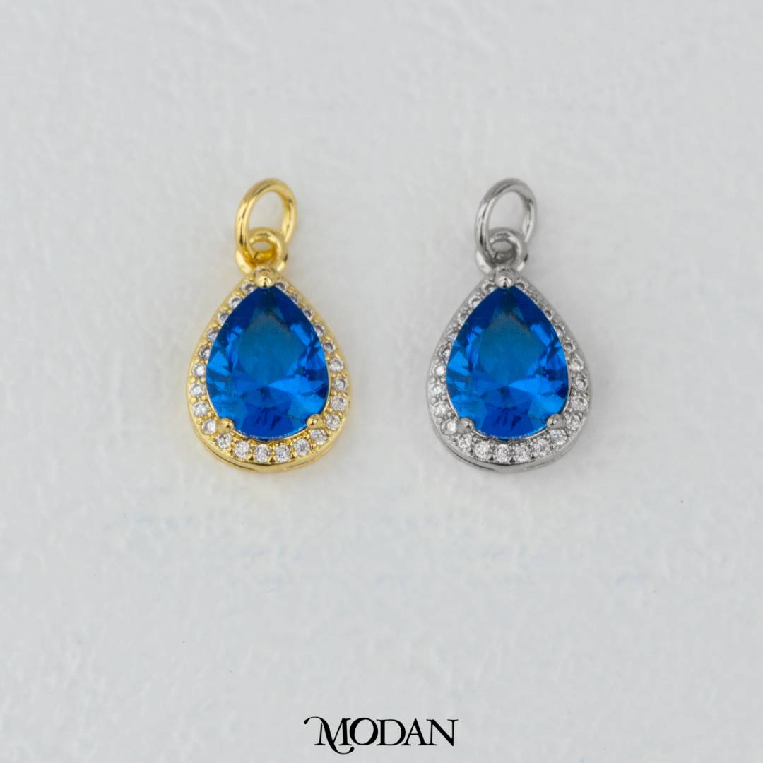 Teardrop Birthstone Pendant DIY Pendant Liontin Bulan Lahir Tetes Air Mata Hypoallergenic Gold Filled