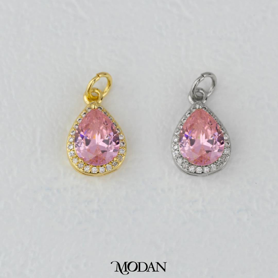 Teardrop Birthstone Pendant DIY Pendant Liontin Bulan Lahir Tetes Air Mata Hypoallergenic Gold Filled
