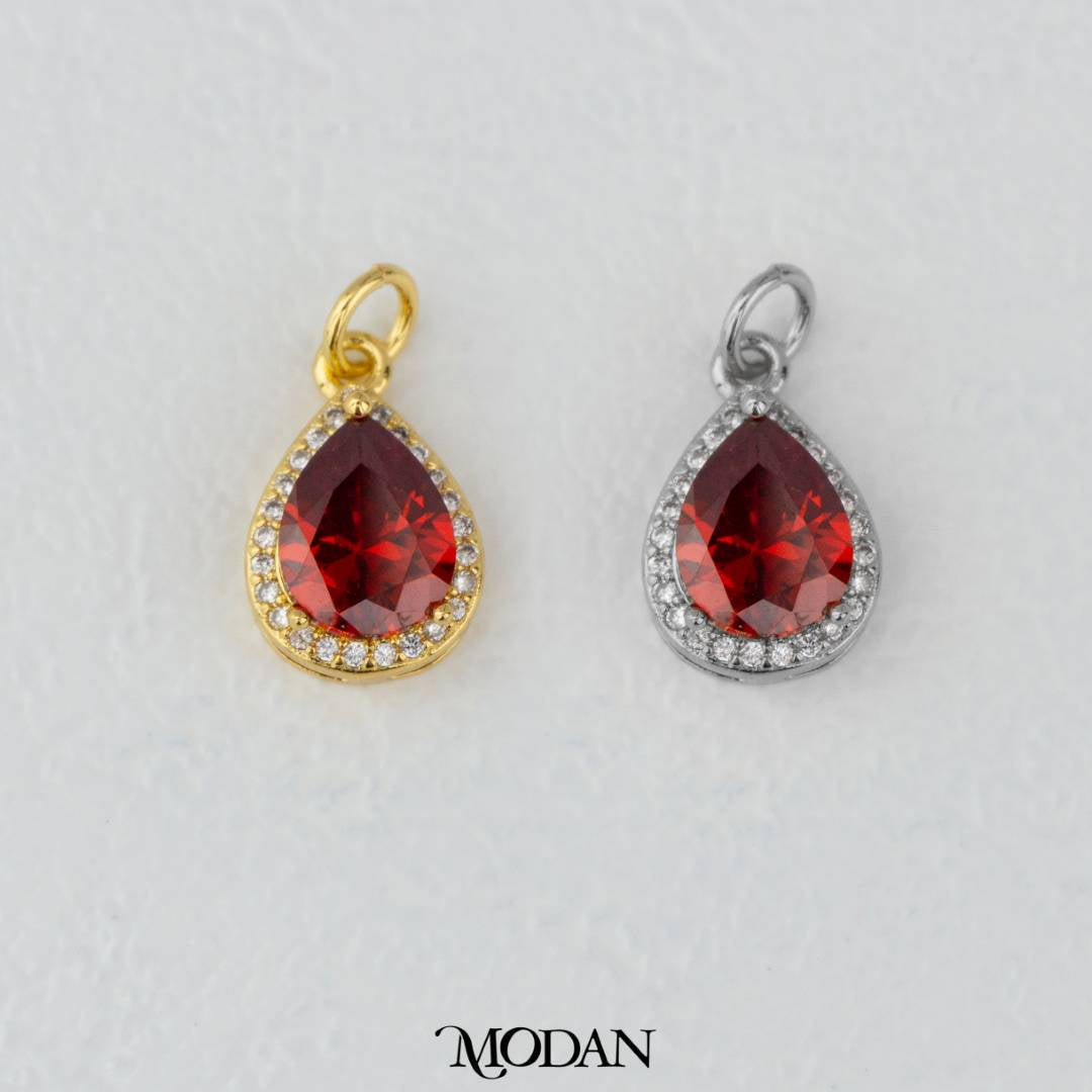 Teardrop Birthstone Pendant DIY Pendant Liontin Bulan Lahir Tetes Air Mata Hypoallergenic Gold Filled
