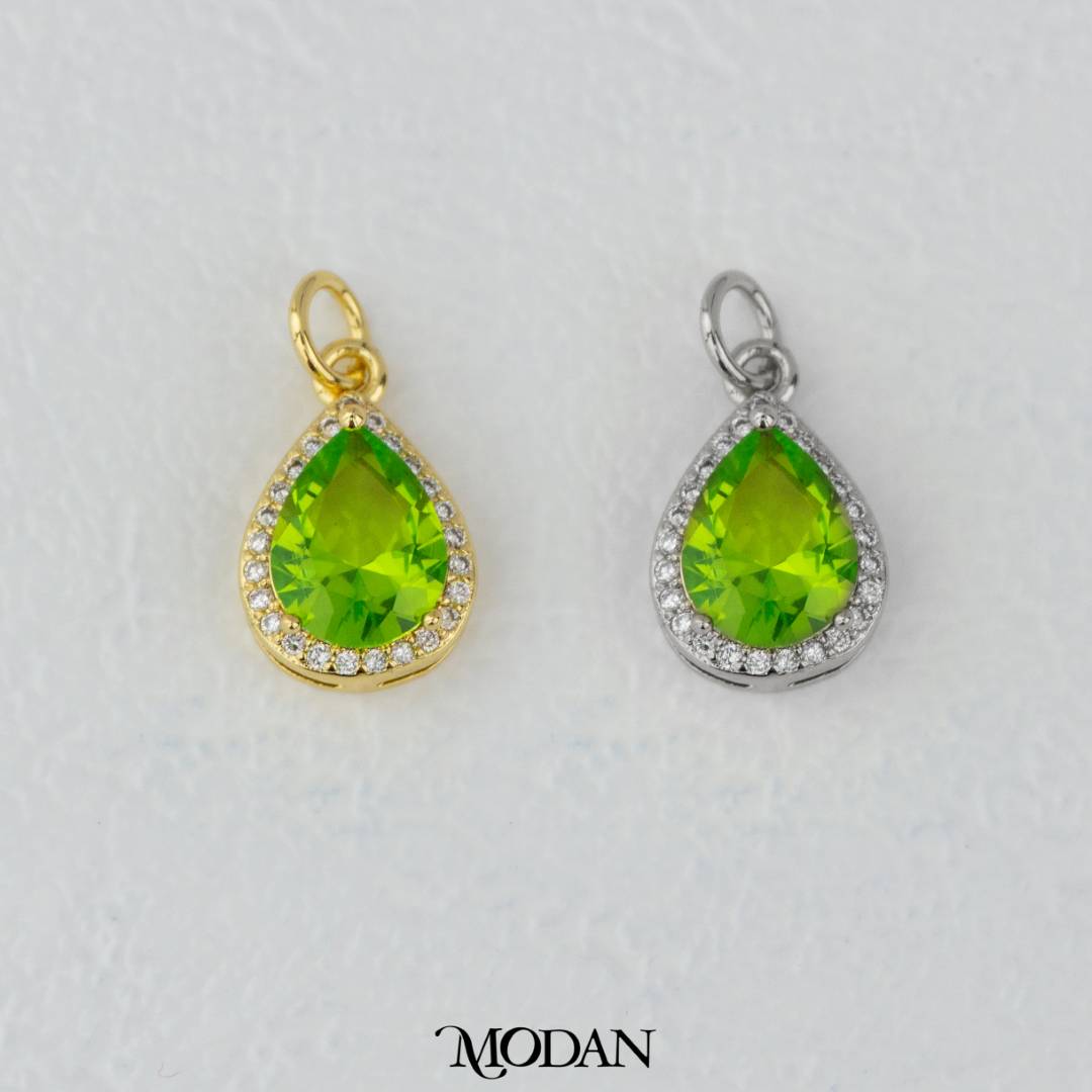 Teardrop Birthstone Pendant DIY Pendant Liontin Bulan Lahir Tetes Air Mata Hypoallergenic Gold Filled
