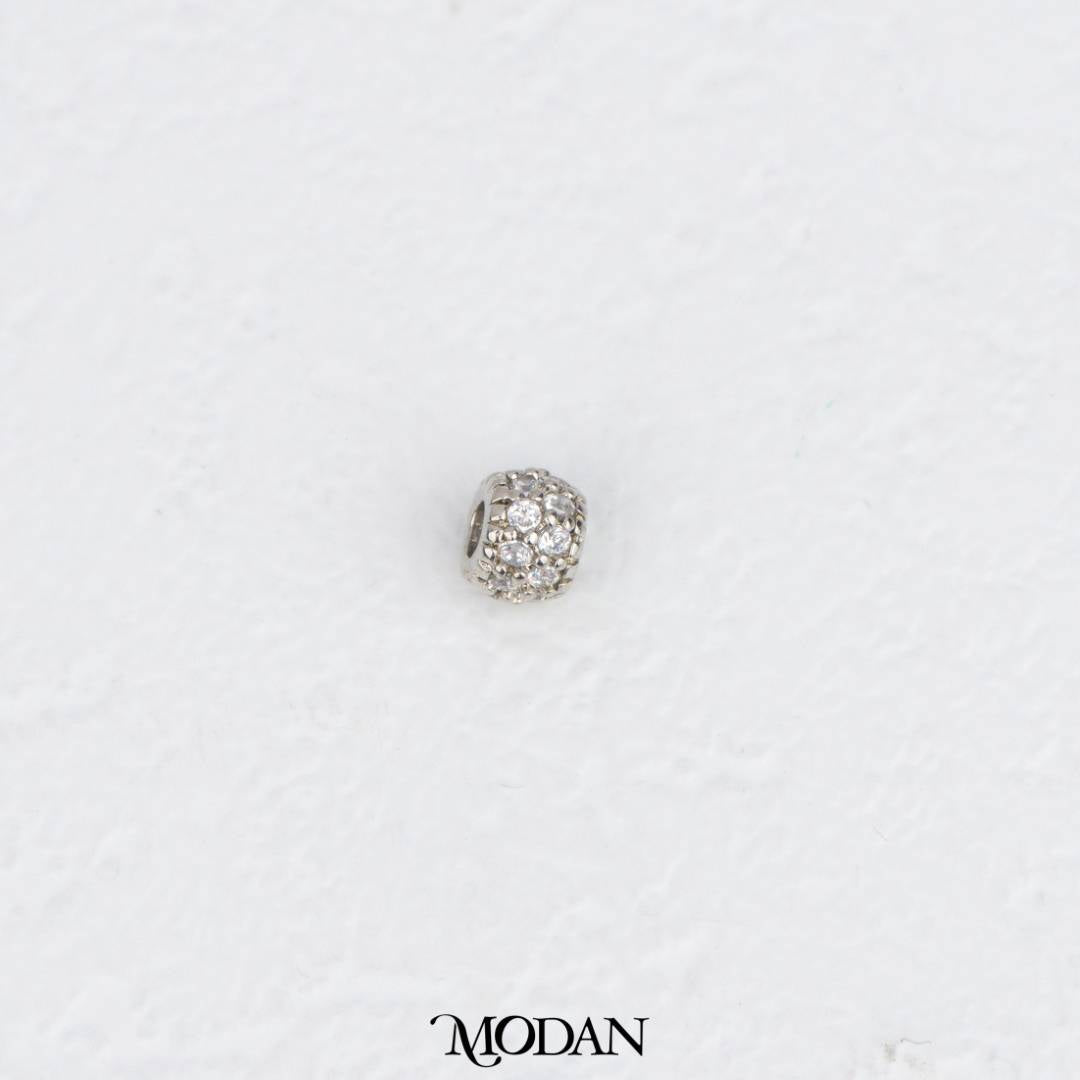 Mini Sparkling Micro Paved Round DIY Beads Charm Manik Liontin Kalung/Gelang Bulat Berlian Pasir Hypoallergenic Gold Filled