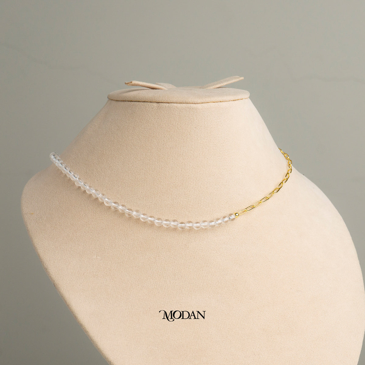 4mm Black Pink Clear Beaded Paperclip Necklace Kalung Manik Crystal Hypoallergenic Gold Plated