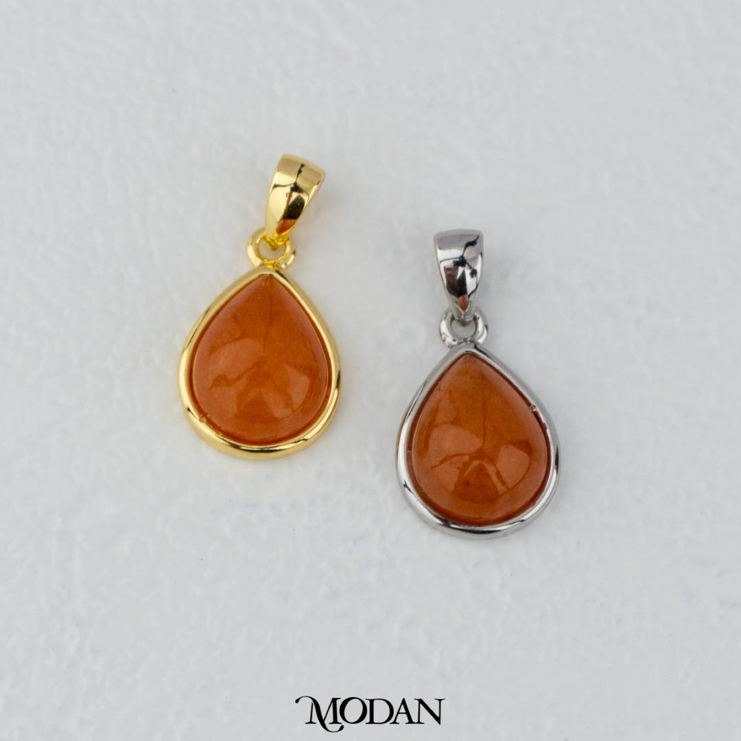 Teardrop Colorful Natural Gemstones Pendant DIY Pendant Liontin Tetes Air Mata Batu Alam Hypoallergenic Gold Filled