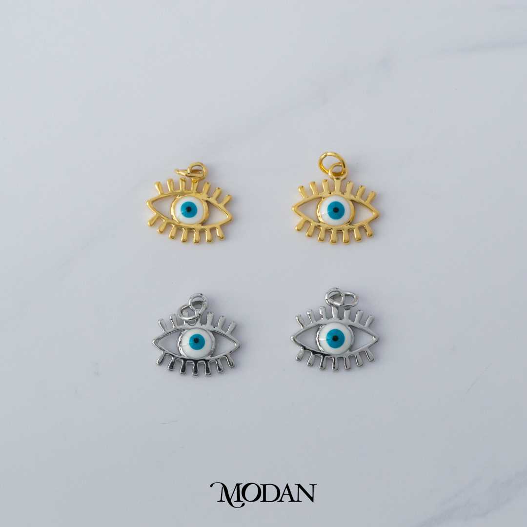 Blue Evil Eye DIY Charm Liontin Mata Iblis Biru Hypoallergenic Gold Plated