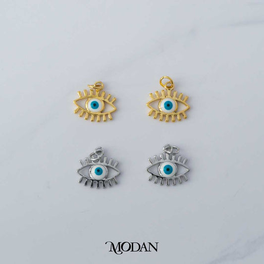 Blue Evil Eye DIY Charm Liontin Mata Iblis Biru Hypoallergenic Gold Plated