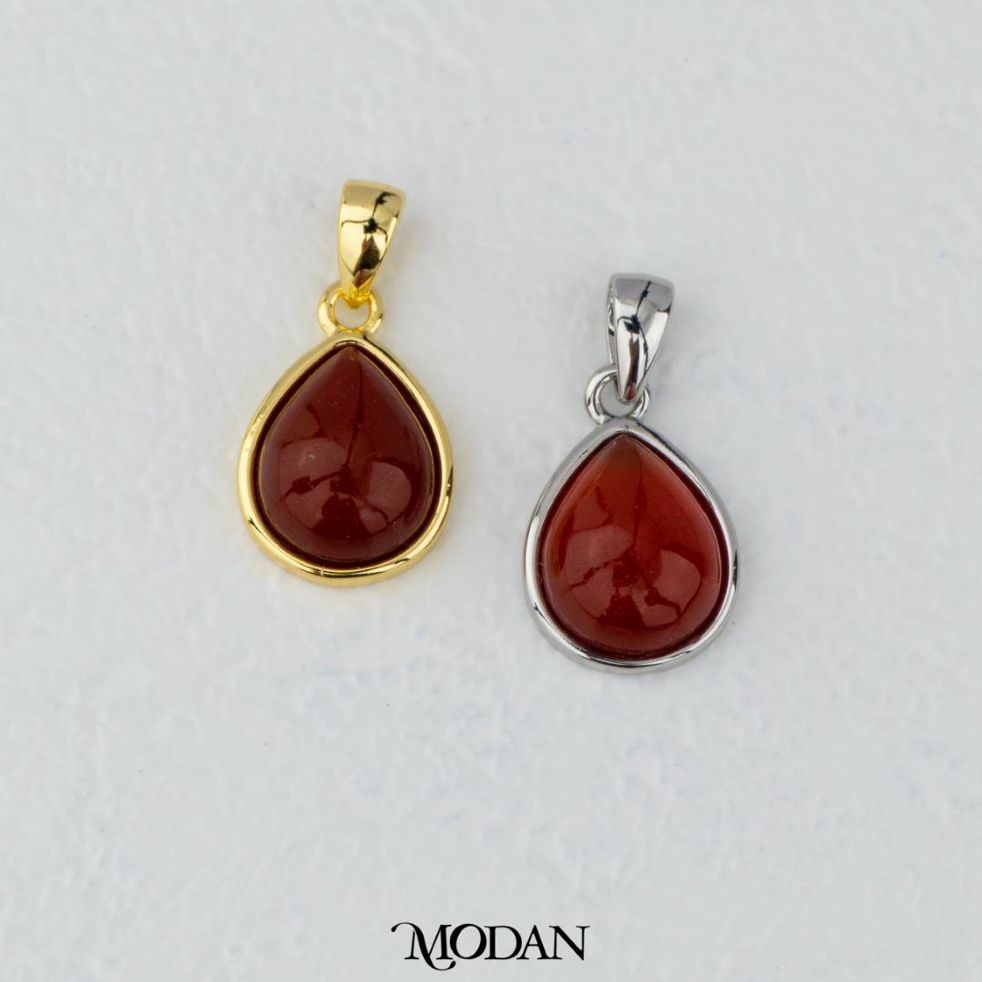 Teardrop Colorful Natural Gemstones Pendant DIY Pendant Liontin Tetes Air Mata Batu Alam Hypoallergenic Gold Filled