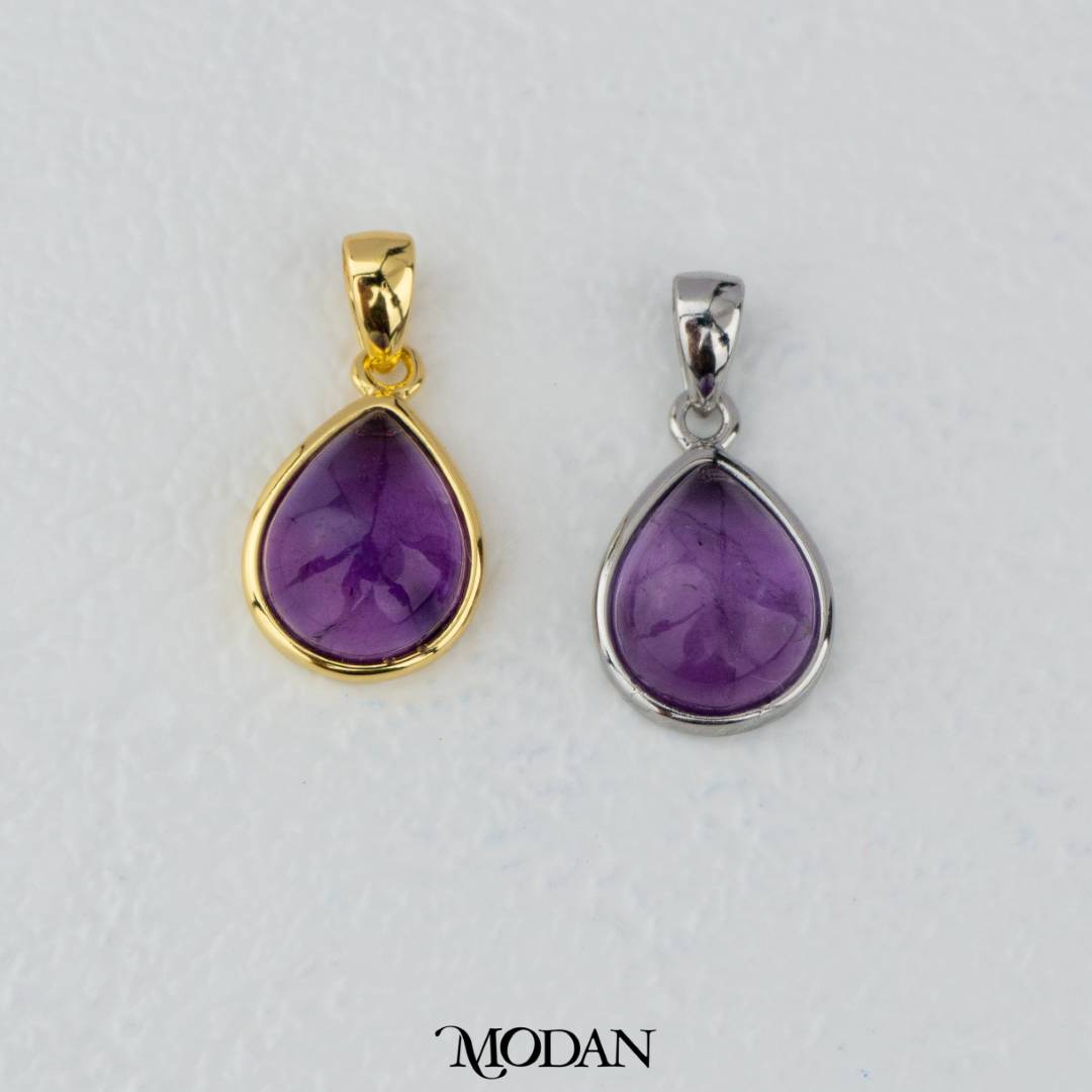 Teardrop Colorful Natural Gemstones Pendant DIY Pendant Liontin Tetes Air Mata Batu Alam Hypoallergenic Gold Filled