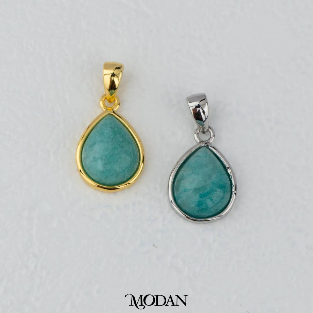 Teardrop Colorful Natural Gemstones Pendant DIY Pendant Liontin Tetes Air Mata Batu Alam Hypoallergenic Gold Filled