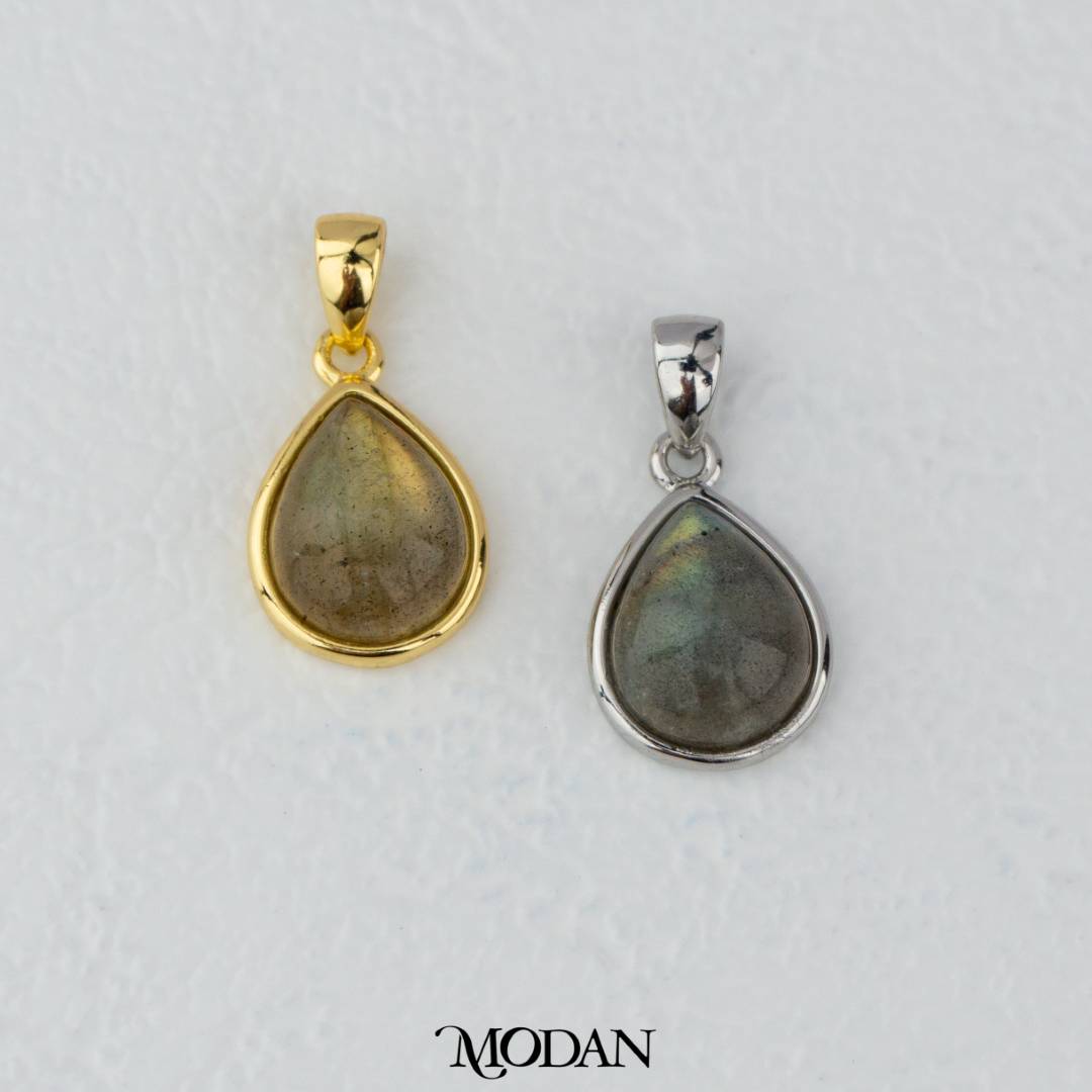 Teardrop Colorful Natural Gemstones Pendant DIY Pendant Liontin Tetes Air Mata Batu Alam Hypoallergenic Gold Filled