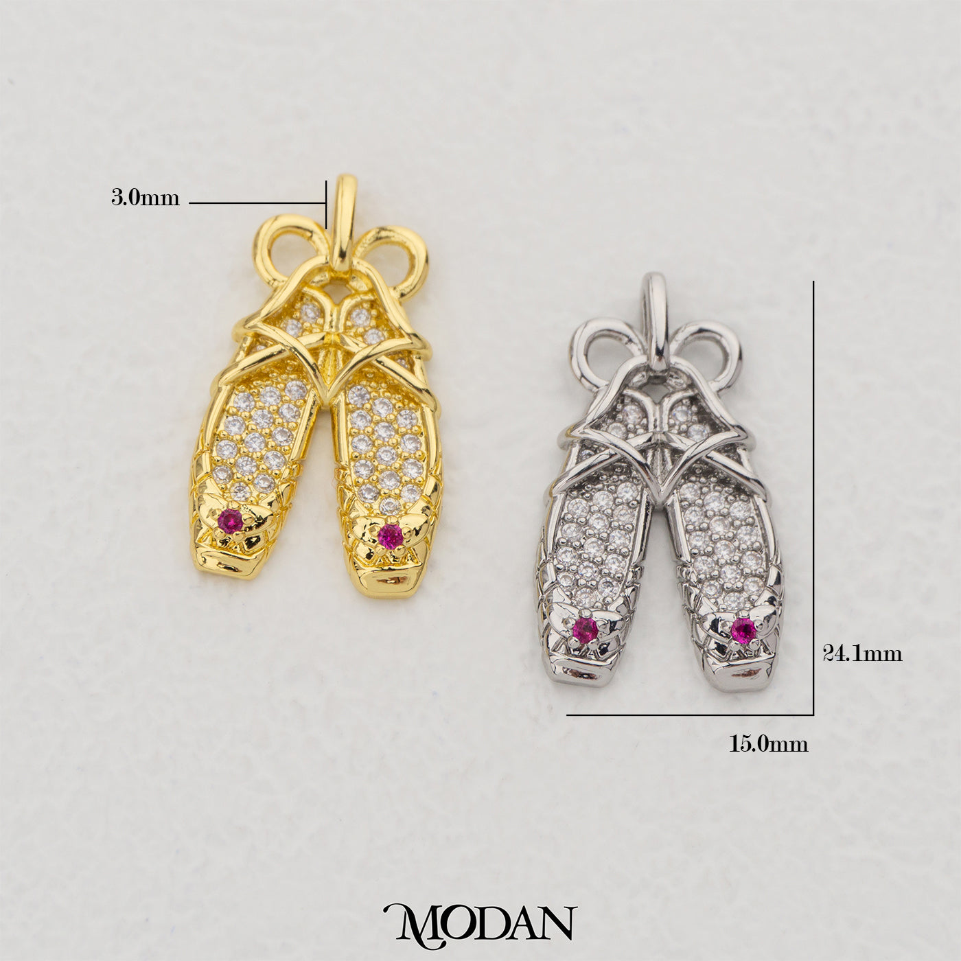 Micro Paved Flat Shoes Pendant DIY Pendant Liontin Sepatu Lucu Hypoallergenic Gold Filled
