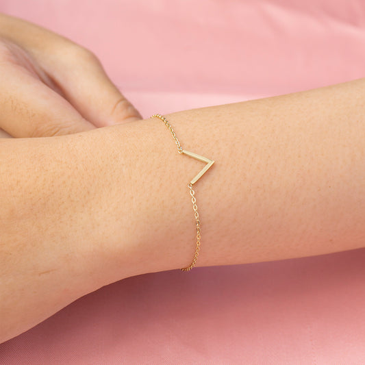 (20cm) Titanium Golden Dainty V Shape Anklet Bracelet Gelang Kaki Hypoallergenic Stainless Steel