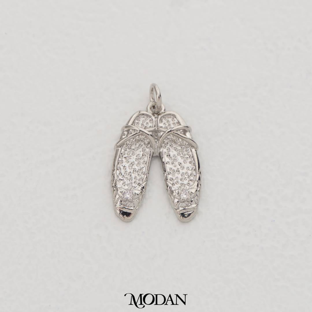 Clear Girlie Flat Shoes Pendant DIY Pendant Liontin Sepatu Lucu Hypoallergenic Gold Filled