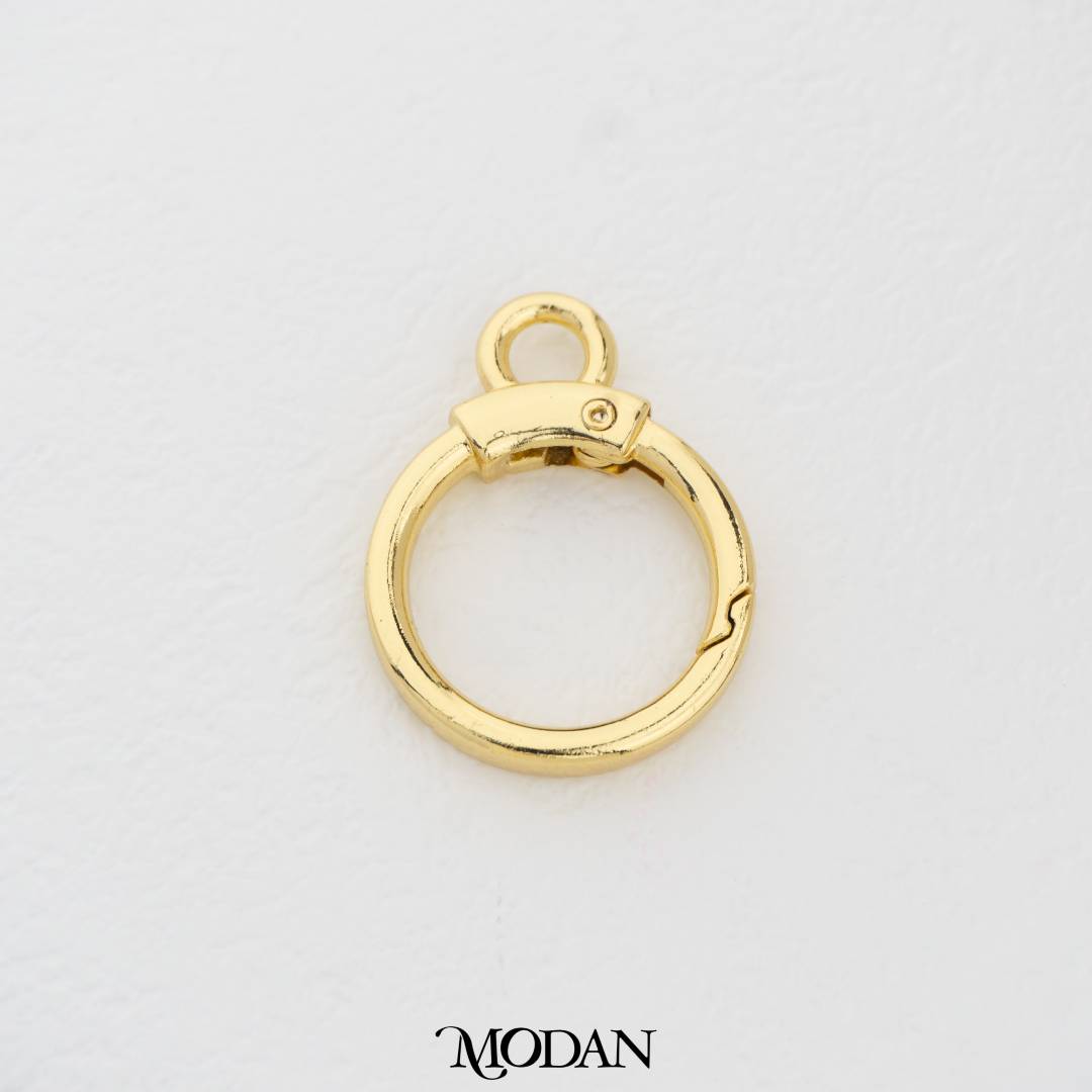 36mm Round Push Carabiner Hook for Bag Charms DIY Pengait Bulat Dorong untuk Liontin Tas Hypoallergenic Gold Filled