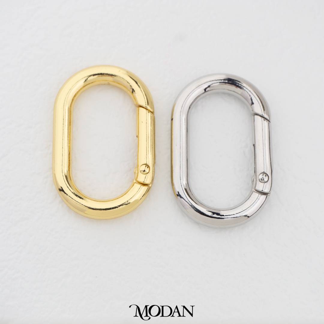 38mm Oval Push Carabiner Hook for Bag Charms DIY Pengait Dorong untuk Liontin Tas Hypoallergenic Gold Filled