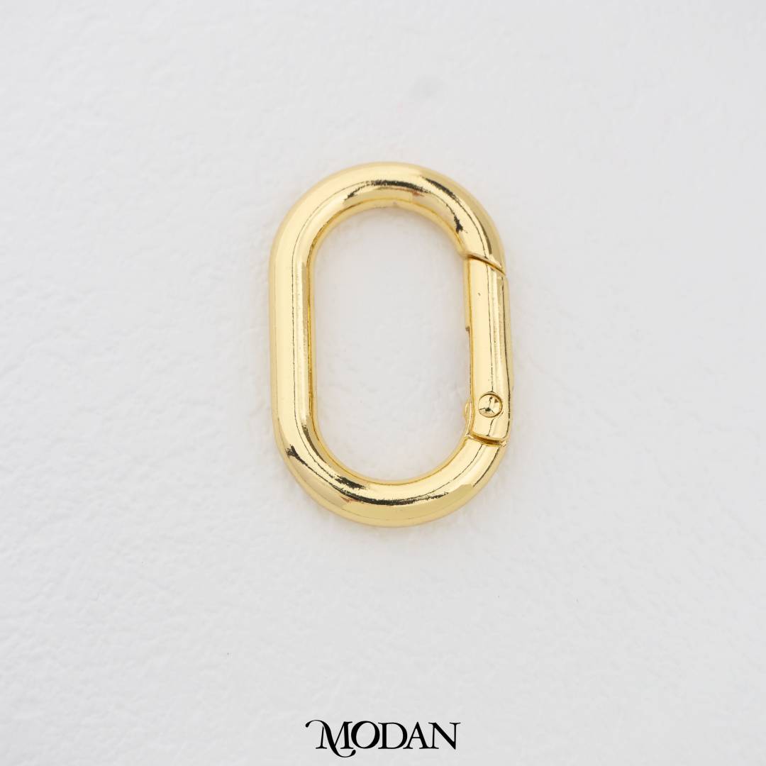 38mm Oval Push Carabiner Hook for Bag Charms DIY Pengait Dorong untuk Liontin Tas Hypoallergenic Gold Filled