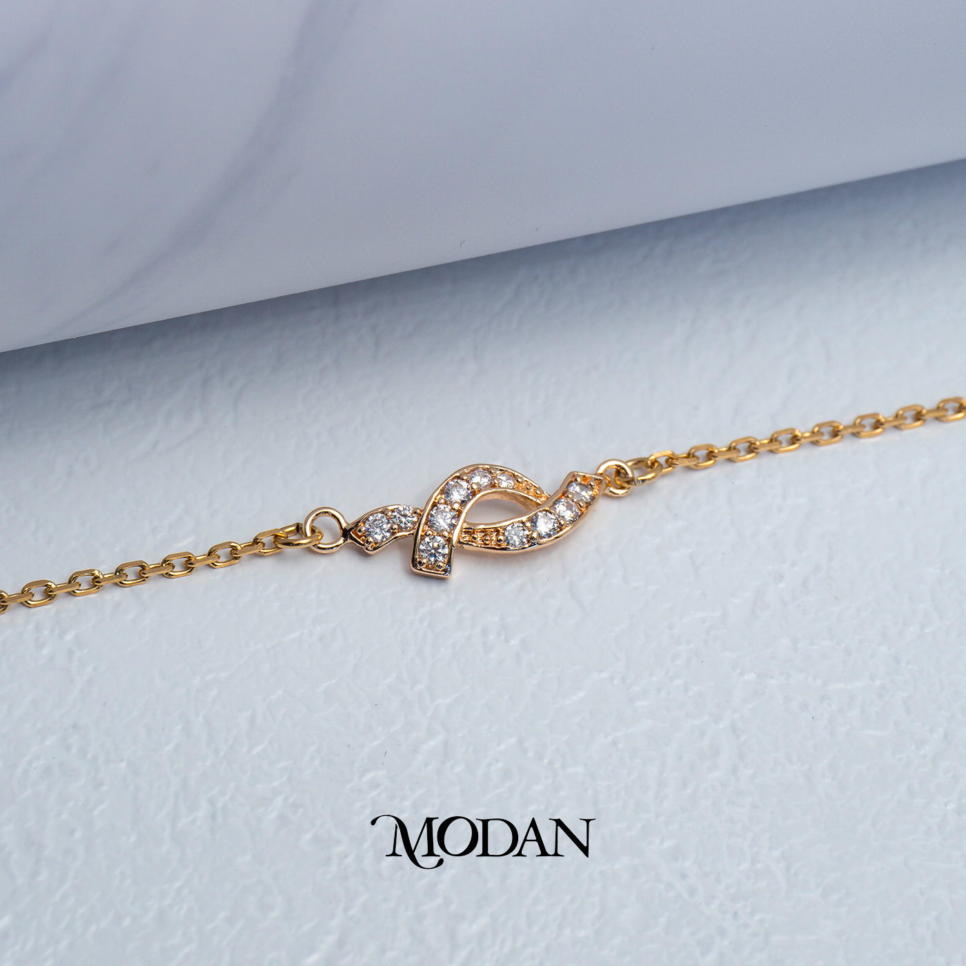 (15.5cm) Titanium Rosegold Micro Paved Nautical Anchor Mariner Chain Bracelet Gelang Hypoallergenic Stainless Steel