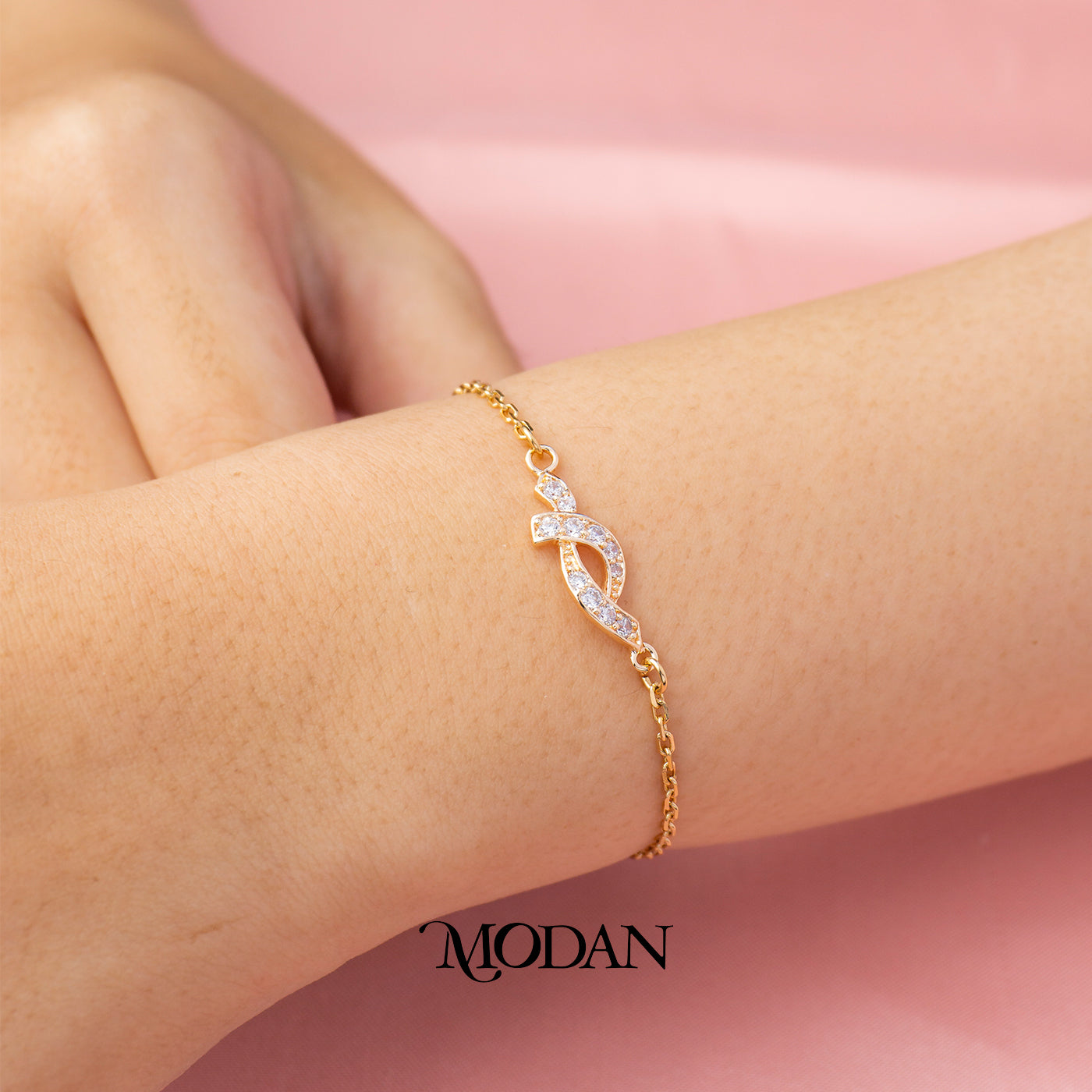 (15.5cm) Titanium Rosegold Micro Paved Nautical Anchor Mariner Chain Bracelet Gelang Hypoallergenic Stainless Steel