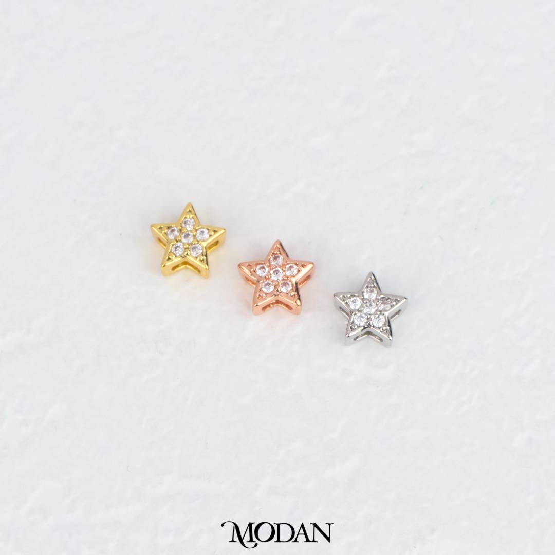 Mini Celestial Sparkling Star DIY Beads Charm Manik Bintang Hypoallergenic Gold Filled