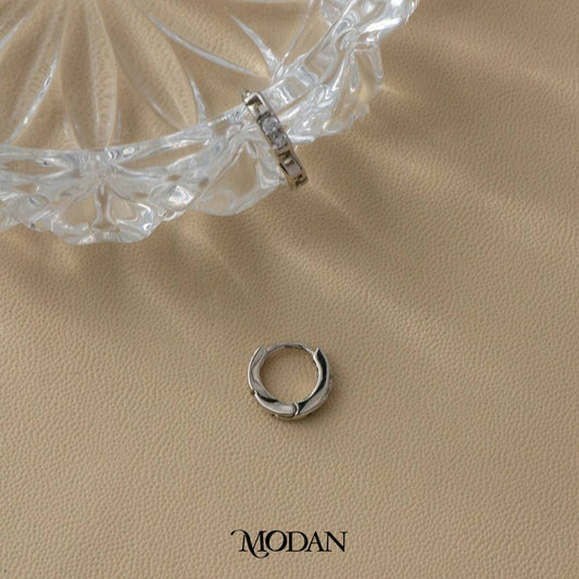 (11mm) Zirconia Simple Hoop Earrings Anting Bulat Simple Hypoallergenic Gold Plated