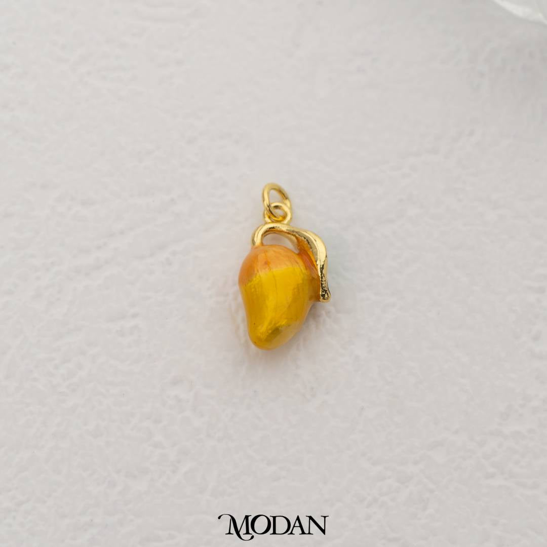 Fresh Mango Enamel Pendant DIY Pendant Liontin Buah Mangga Segar Hypoallergenic Gold Filled