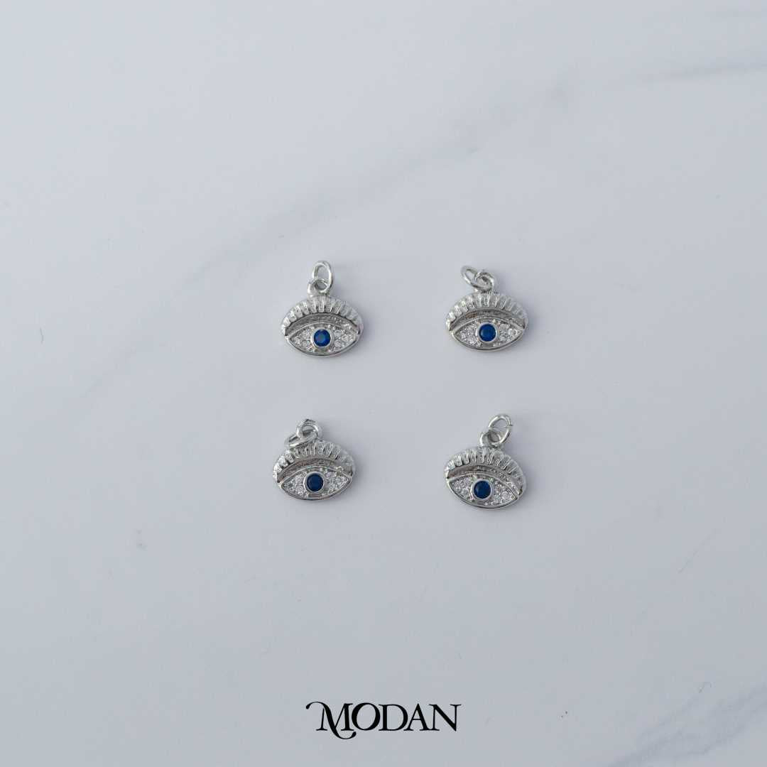 Mini Blue Evil Eye Micro Paved DIY Charm Liontin Mata Iblis Biru Hypoallergenic Gold Filled