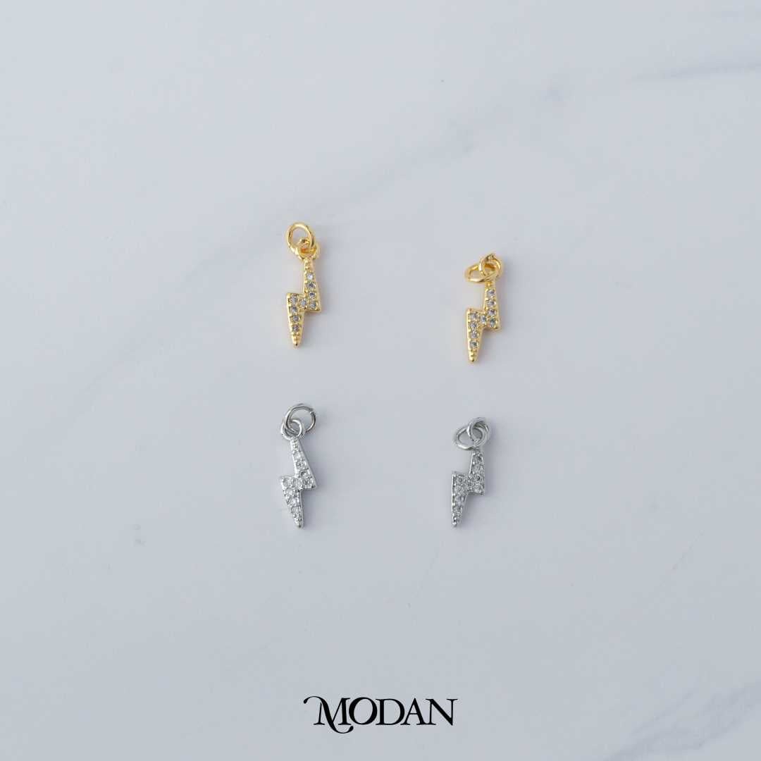 Mini Lightning Bolt Charm DIY Charm Liontin Petir Kecil Hypoallergenic Gold Filled
