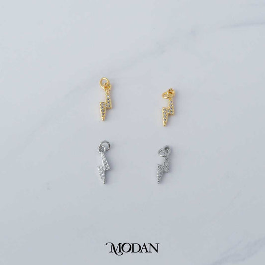 Mini Lightning Bolt Charm DIY Charm Liontin Petir Kecil Hypoallergenic Gold Filled