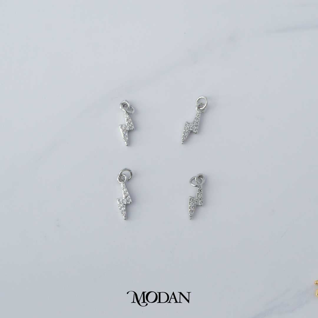 Mini Lightning Bolt Charm DIY Charm Liontin Petir Kecil Hypoallergenic Gold Filled