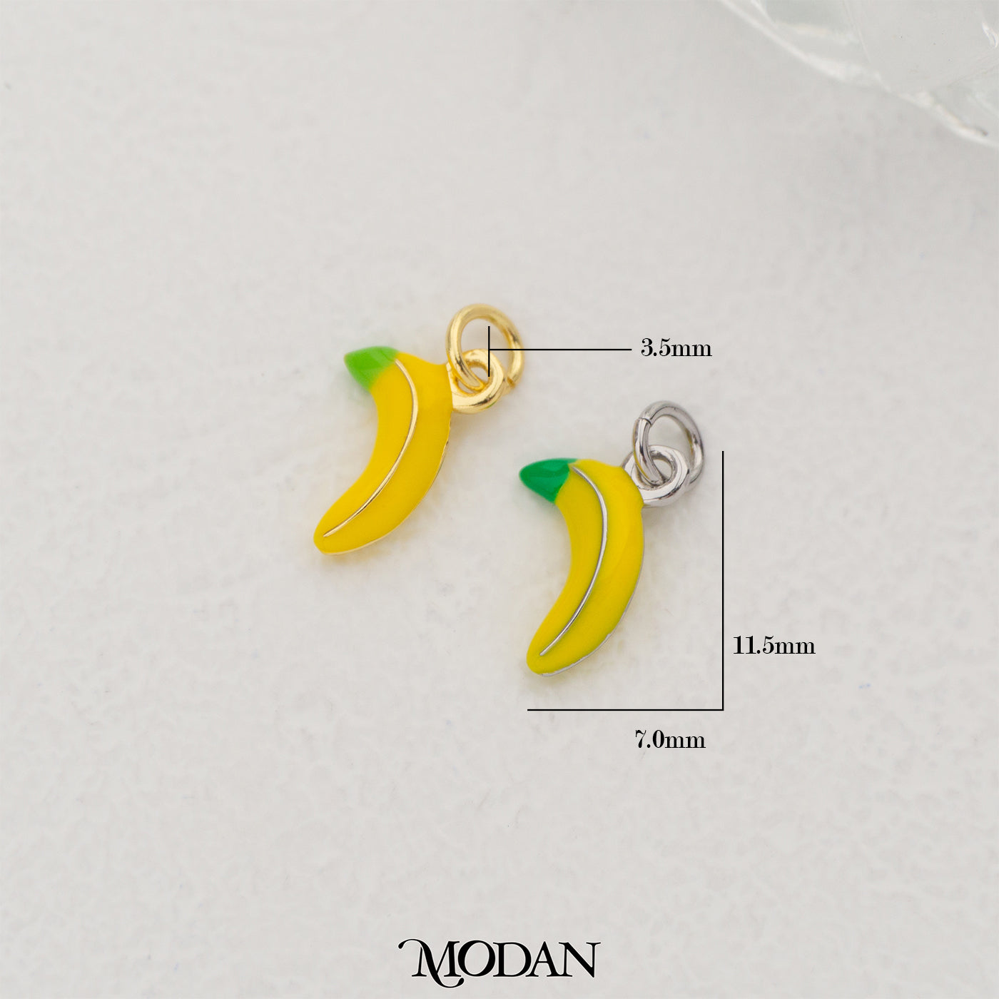 Banana Enamel Pendant DIY Pendant Liontin Buah Pisang Hypoallergenic Gold Filled