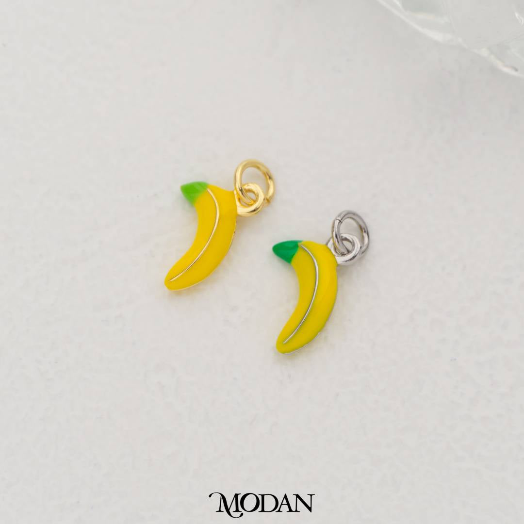 Banana Enamel Pendant DIY Pendant Liontin Buah Pisang Hypoallergenic Gold Filled