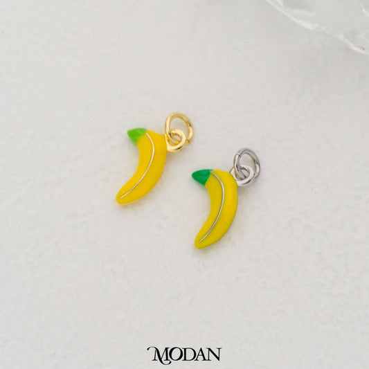 Banana Enamel Pendant DIY Pendant Liontin Buah Pisang Hypoallergenic Gold Filled