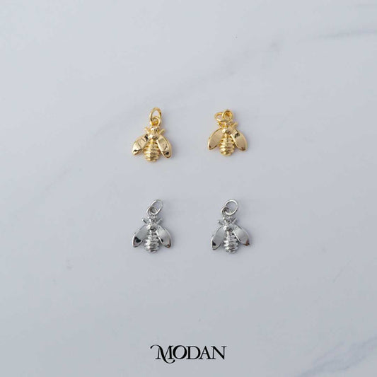Mini Queen Bee Animal Charm DIY Charm Liontin Lebah Hypoallergenic Gold Filled