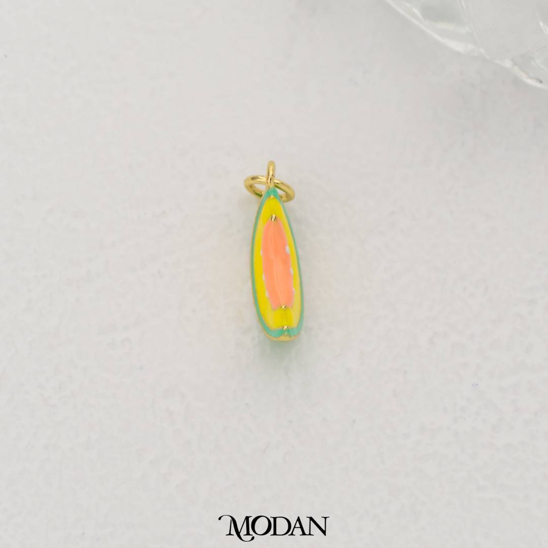 Tropical Fruit Melon Slice Enamel DIY Pendant Liontin Potongan Buah Melon Hypoallergenic Gold Filled