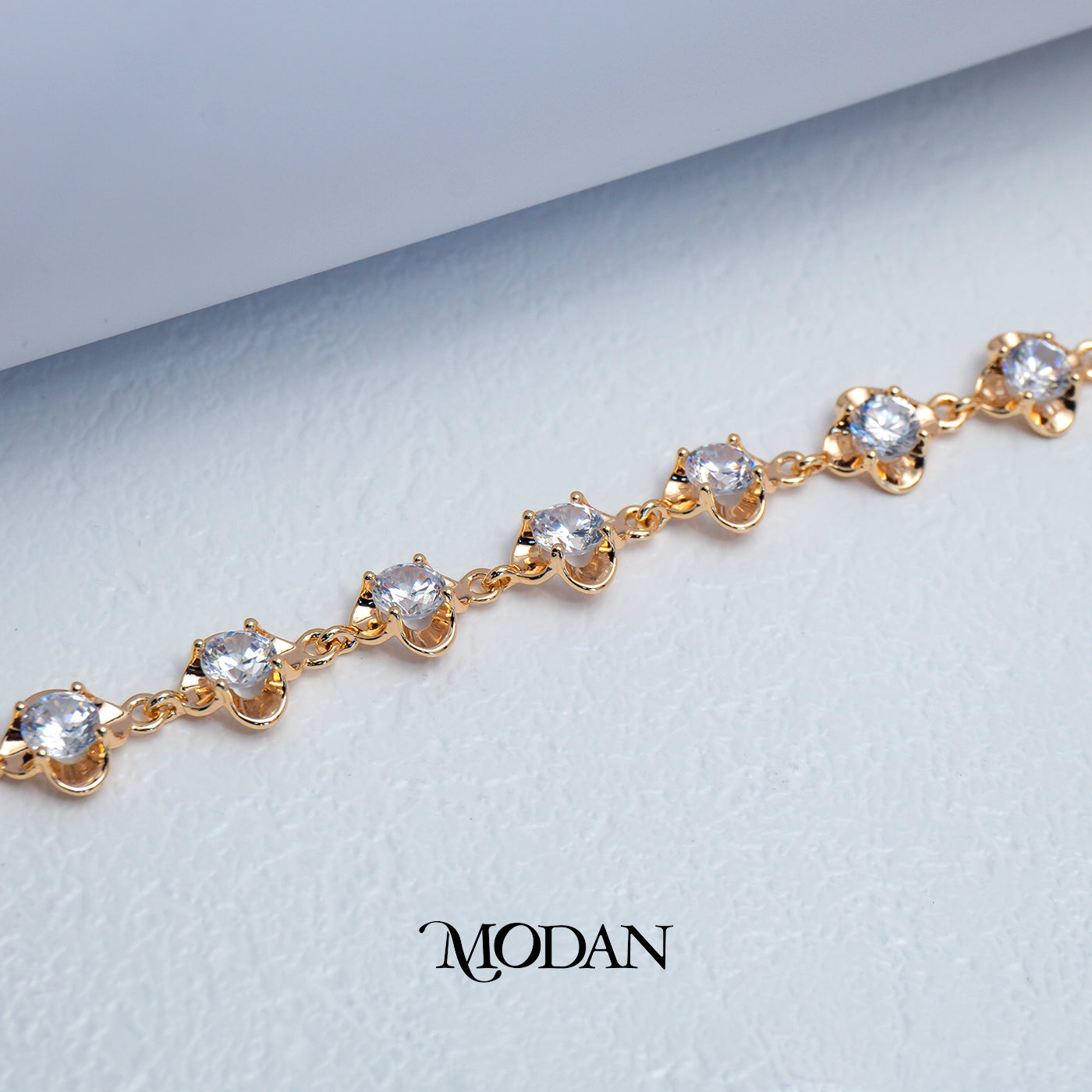 (16cm) Titanium Rosegold Elegant Flower Clover Bracelet Gelang Bunga Hypoallergenic Stainless Steel
