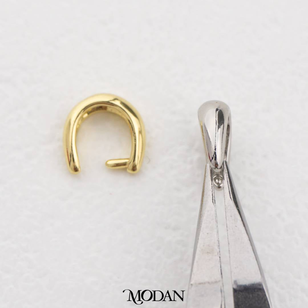 10mm Craft Pendant Hooks Bail Connector DIY Pengait Liontin Kalung Hypoallergenic Gold Filled