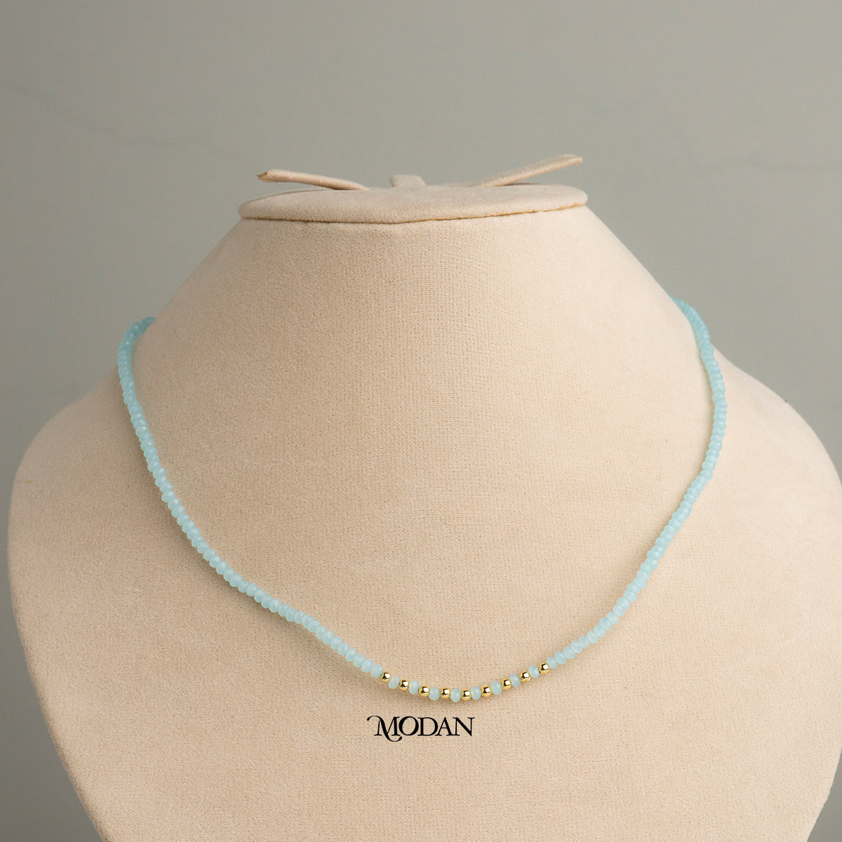 3mm Faceted Pink Blue White Tosca Peach Beaded Necklace Kalung Manik Crystal Hypoallergenic Gold Plated