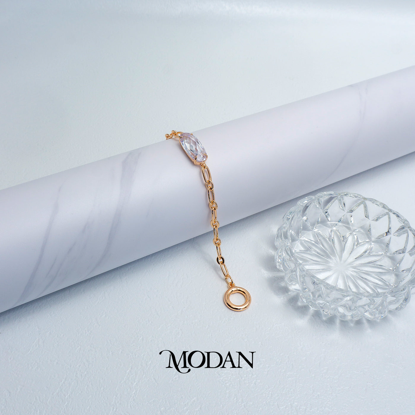 (15.5cm) Titanium Rosegold Bold Oval Statement Bracelet Gelang Hypoallergenic Stainless Steel