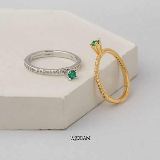 Colorful Dainty Empress Line Adjustable Ring Cincin Minimalis Warna-Warni Hypoallergenic Gold Plated (Copy)