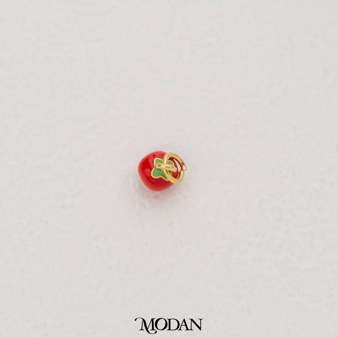 Cherry Tomato Enamel Pendant DIY Pendant Liontin Tomat Kecil Hypoallergenic Gold Filled