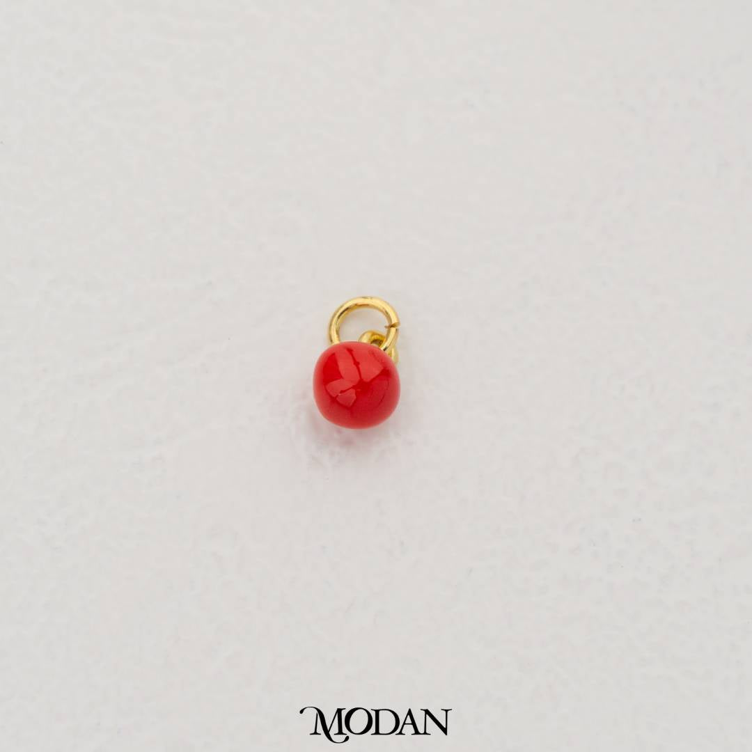 Cherry Tomato Enamel Pendant DIY Pendant Liontin Tomat Kecil Hypoallergenic Gold Filled
