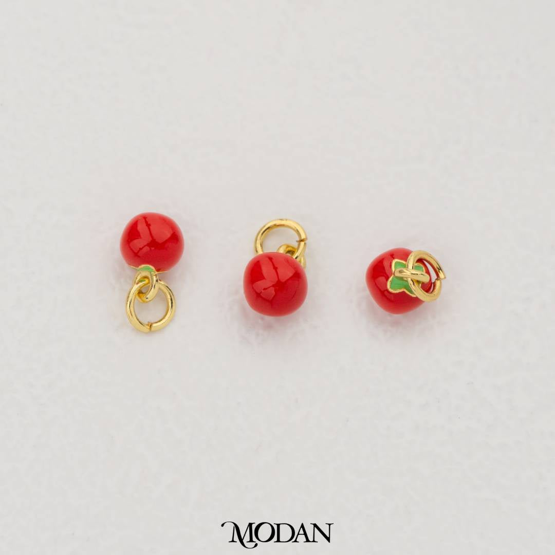 Cherry Tomato Enamel Pendant DIY Pendant Liontin Tomat Kecil Hypoallergenic Gold Filled