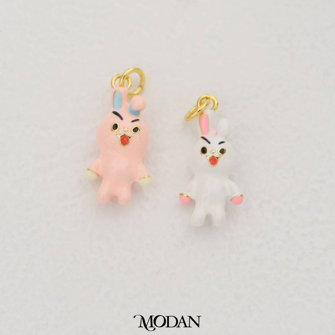 3D Bunny Cooky Cony Enamel Pendant DIY Pendant Liontin Kelinci Lucu Hypoallergenic Gold Filled