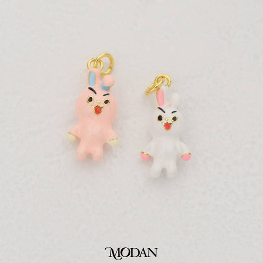 3D Bunny Cooky Cony Enamel Pendant DIY Pendant Liontin Kelinci Lucu Hypoallergenic Gold Filled