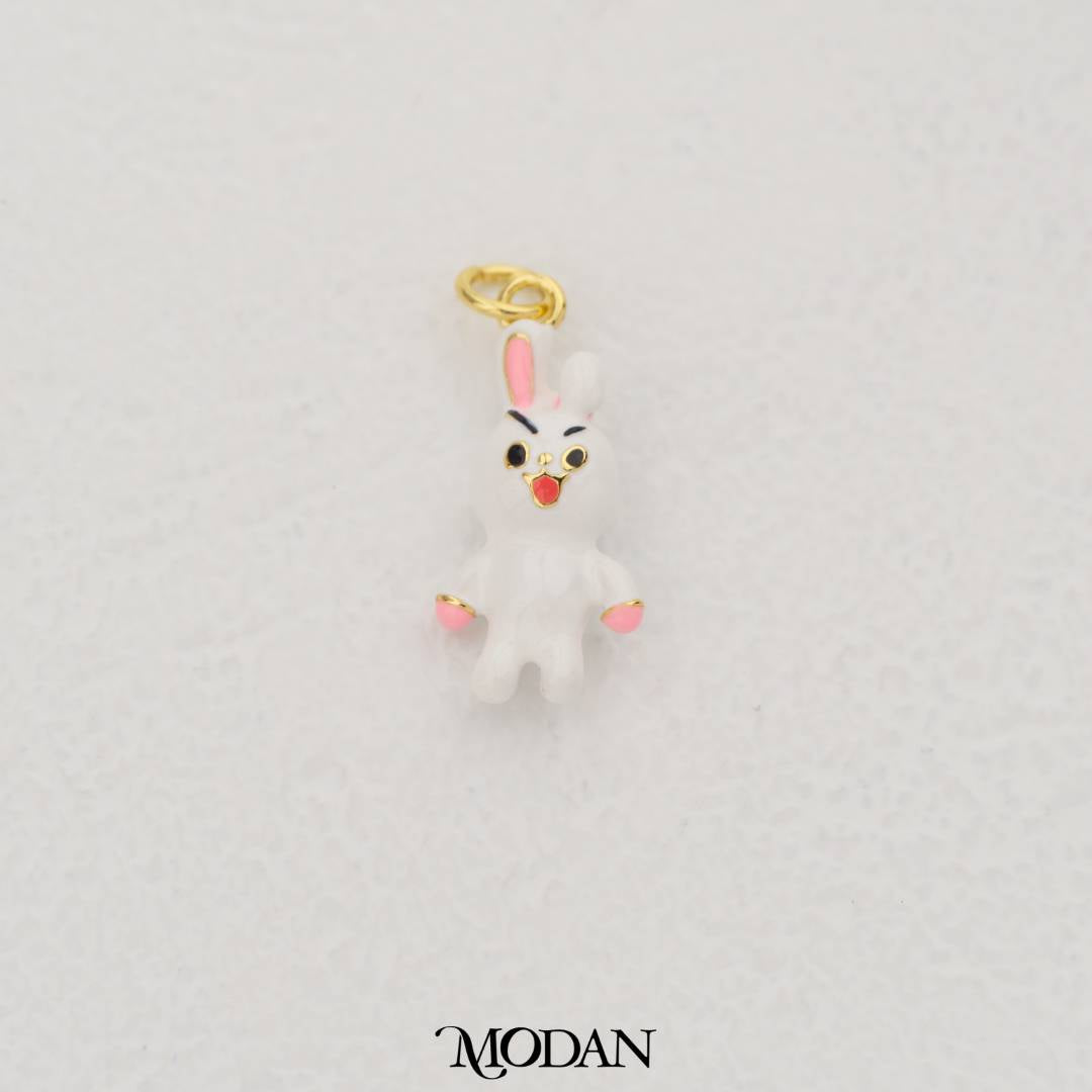3D Bunny Cooky Cony Enamel Pendant DIY Pendant Liontin Kelinci Lucu Hypoallergenic Gold Filled
