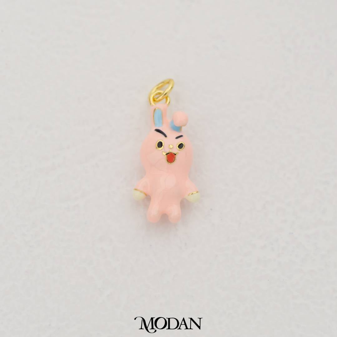 3D Bunny Cooky Cony Enamel Pendant DIY Pendant Liontin Kelinci Lucu Hypoallergenic Gold Filled