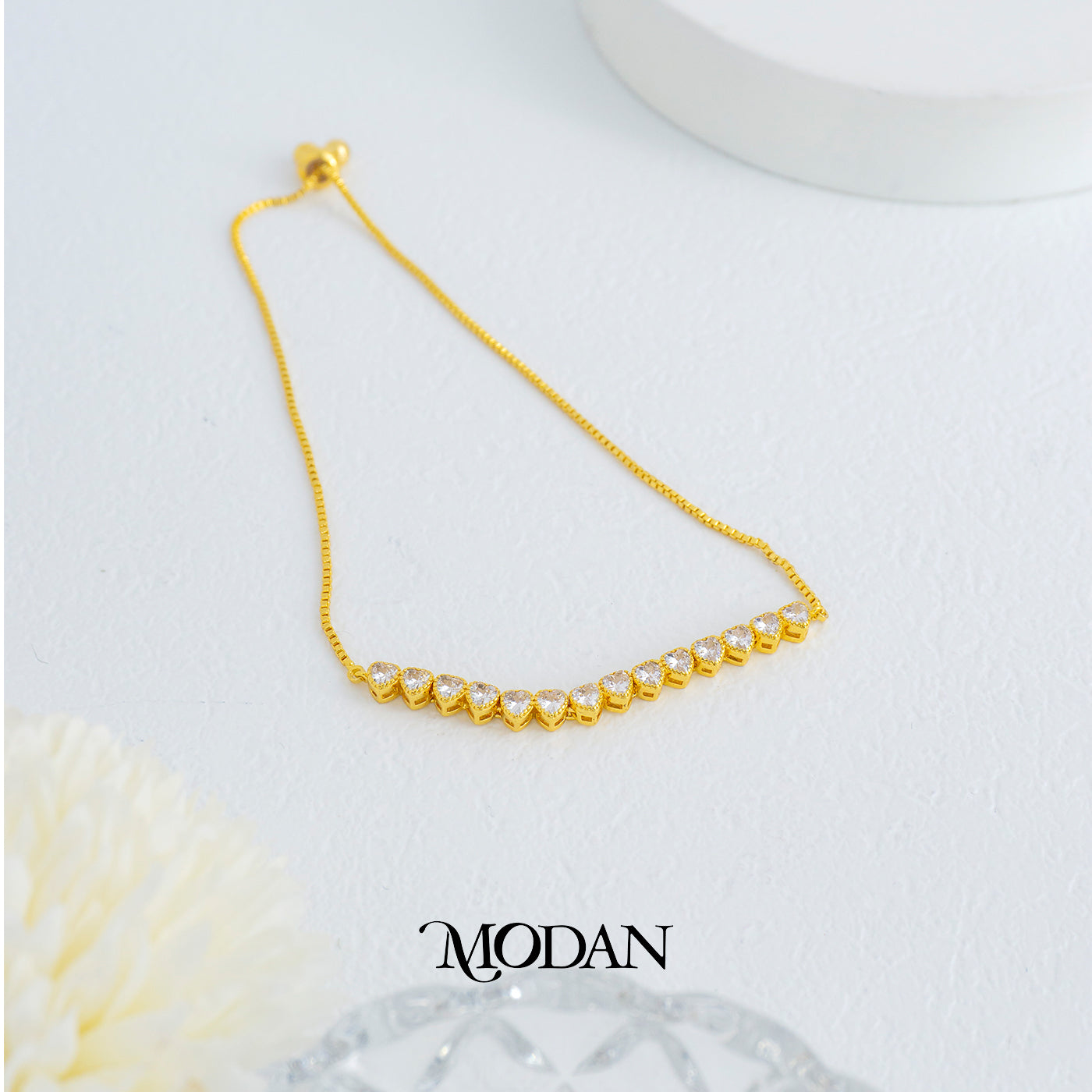 Minimalist Love Heart Vine Dainty Adjustable Bracelet Gelang Serut Hypoallergenic Gold Plated