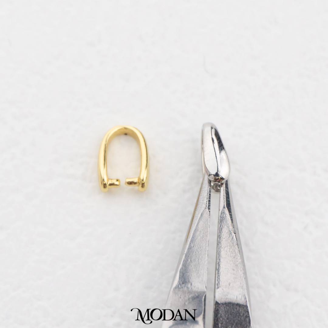 Simple Craft Pendant Hooks Bail Connector DIY Pengait Liontin Kalung Hypoallergenic Gold Filled