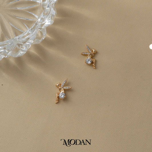 Sparkling Fairy Rosegold Stud Earrings Anting Tusuk Peri Hypoallergenic Gold Plated